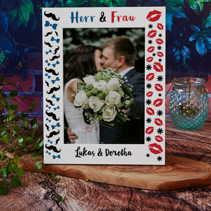 Mr. und Mrs. - Bilderrahmen mit Aufdruck